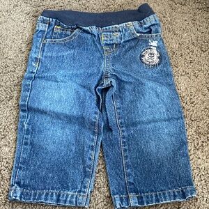 3-6m boys jeans skull cross bone patch